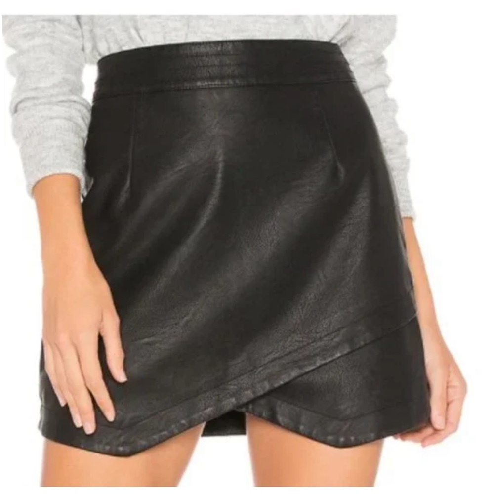 JACK by BB Dakota by Steve Madden black faux leather mini skirt
